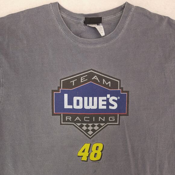 NASCAR Lowes Team Racing 48 Graphic Short Sleeve Racing T Shirt Mens Size L Gray - Picture 1 of 10